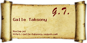 Galle Taksony névjegykártya